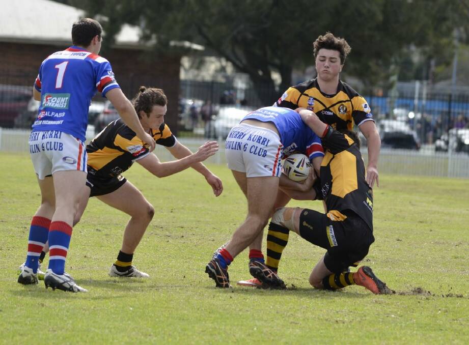 COALFIELDS RIVALS: Cessnock under 19s won a thrilling elimination final against Kurri Kurri on Saturday to progress to week two of the Newcastle Rugby League finals. Picture: Amanda Haffey