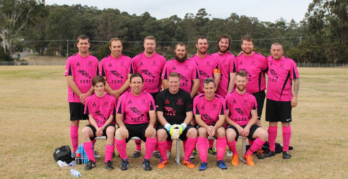 FUNDRAISER: The Cessnock City Comets all-age side in their pink jerseys on July 16. They will wear the pink jerseys again on August 6.