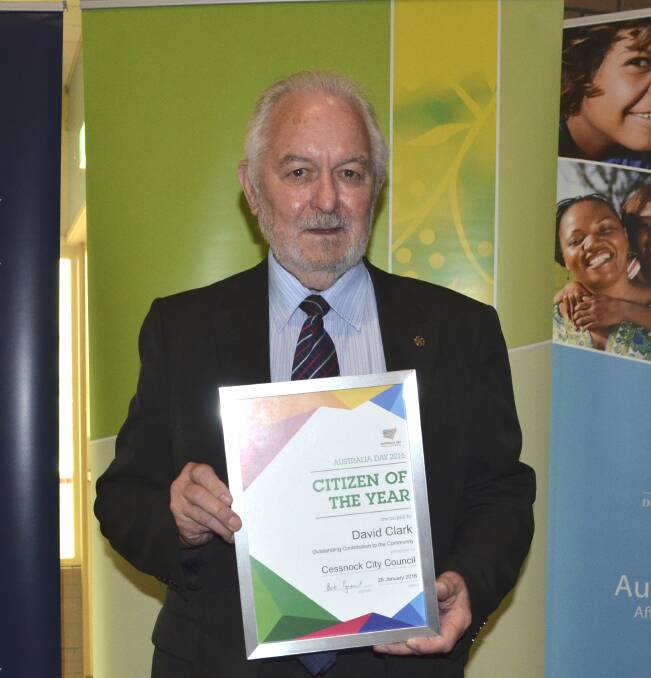 TIRELESS WORKER: David Clark was named Cessnock's citizen of the year in 2016 in recognition of his volunteer work with several community organisations.