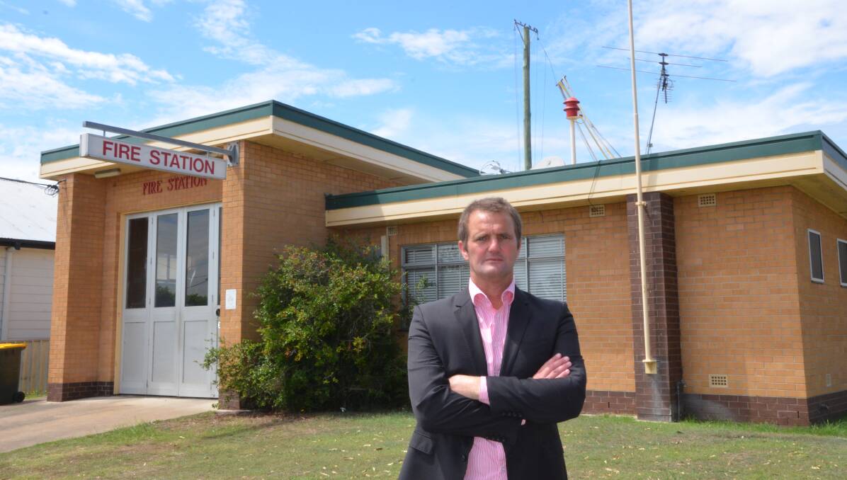 NOT HAPPY: Cessnock MP Clayton Barr at Weston Fire Station, which is set to close once the new Abermain station is open. Picture: Krystal Sellars