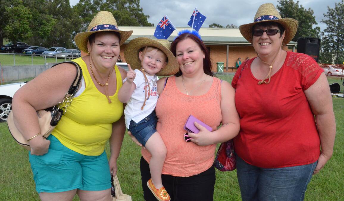 FAMILY FUN: Naomi Bailey, Elsie Brown, Louise Bailey and Sharon Bailey at East End Oval on Australia Day 2016.