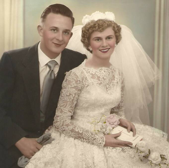 Jim and Marea O'Neill on their wedding day (July 21, 1956).
