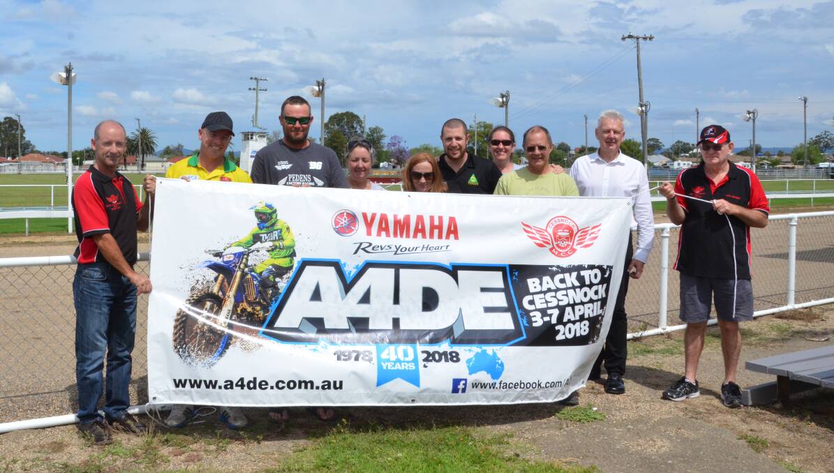 EXCITED: Representatives of Cessnock Motorcycle Club, Motorcycling NSW and Motorcycling Australia met at Cessnock Showground on Friday to discuss the A4DE.