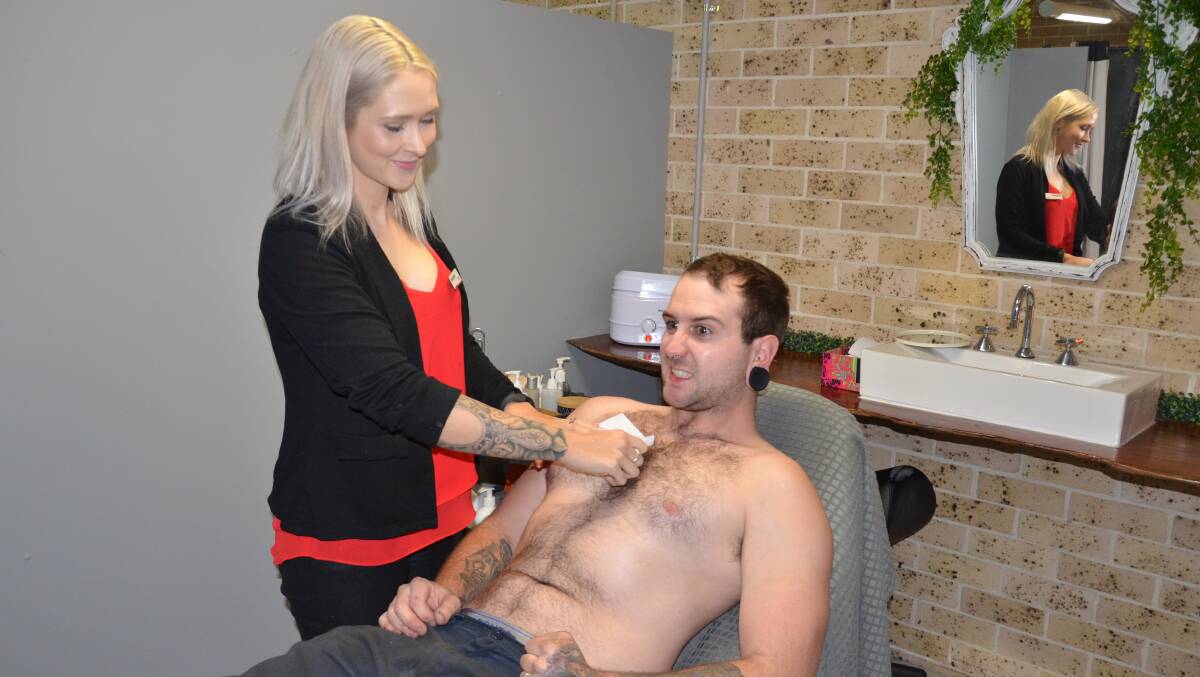 TESTING THE THRESHOLD: Radiant Makeup & Beauty owner Emily Birdsey will give her husband James a full-body wax on June 24 to raise money for Make-A-Wish Australia.