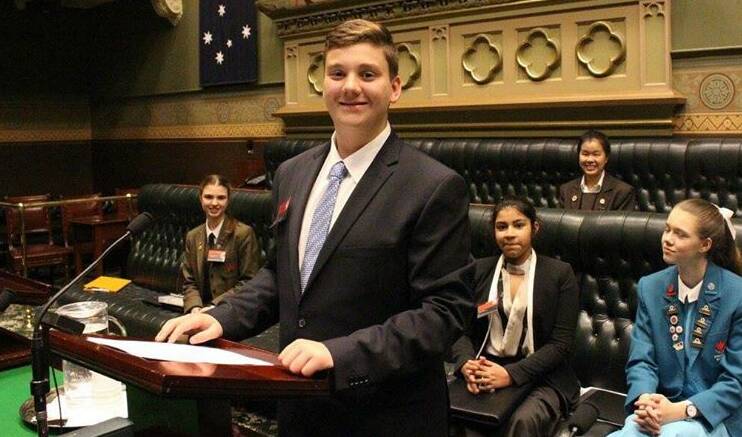 OPPORTUNITY: Cessnock's Tallen Howson took part in the YMCA NSW Junior Parliament program at Parliament House, Sydney during the school holidays.
