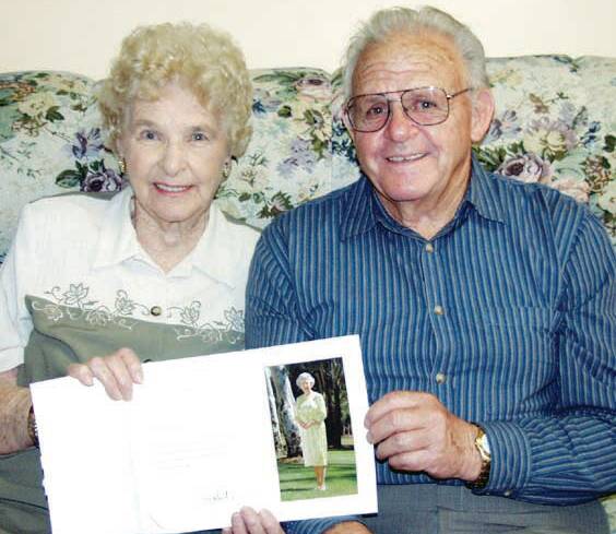 STILL GOING STRONG: Pictured in the Advertiser on October 18, 2006, Marie and Bernard Brown with the letter they received from the Queen following their 60th wedding anniversary.