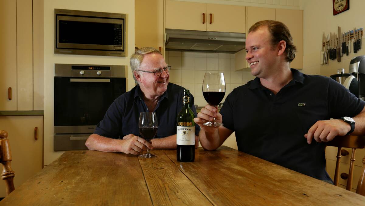 CHANGING OF THE GUARD: Bruce Tyrrell has retired from the Hunter Valley Wine and Tourism Association board, while his son Chris has been appointed to the board. Picture: Simone DePeak
