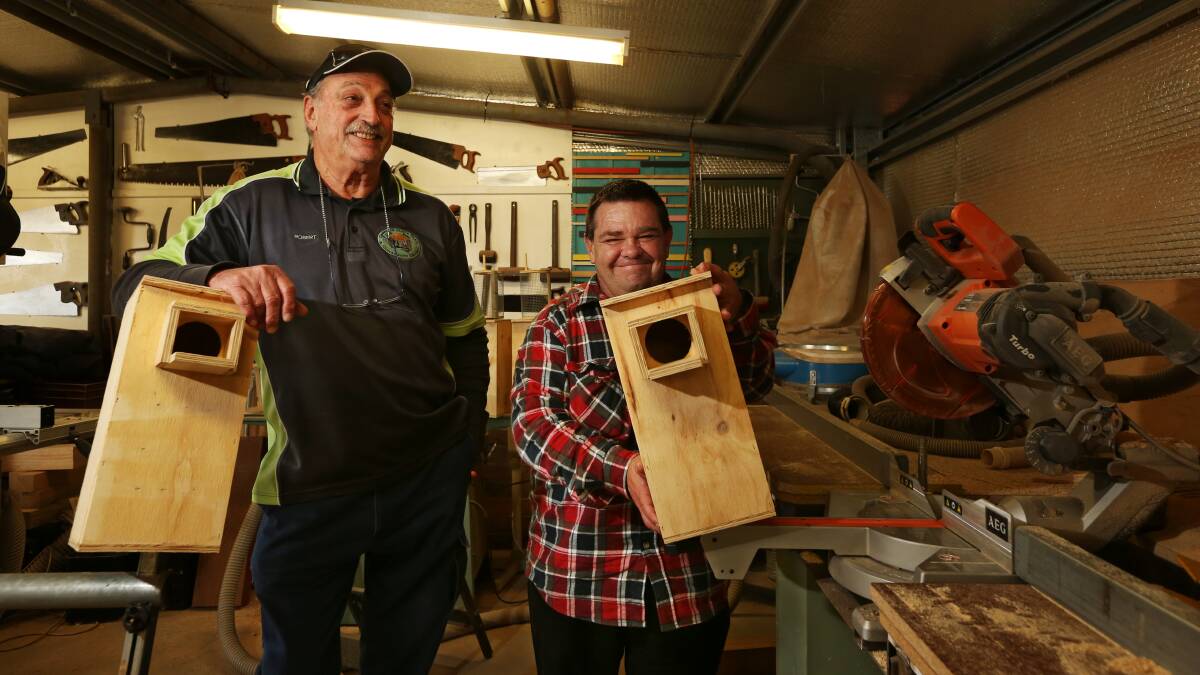 FRIENDSHIP: Pieter Beserick (right) and Cessnock Men's Shed volunteer Bob Hannah on Pieter's last day at the men's shed. Pieter has moved to Rutherford and hopes to join a local men's shed. Picture: Simone De Peak