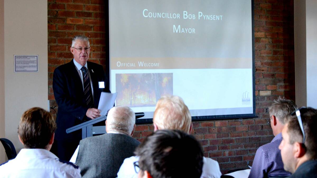 FEEDBACK: Cessnock mayor Bob Pynsent speaking at the development forum on Wednesday.