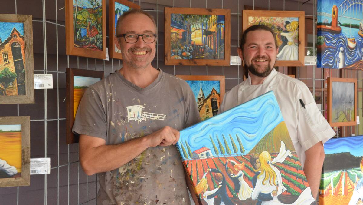 SHOWCASE: Sawyers Gully artist Peter Sesselmann and Lovedale Smokehouse owner Ben Sales.