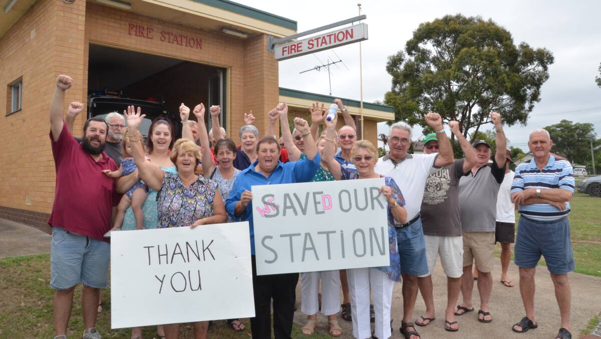 OVER THE MOON: Supporters of Weston Fire Station celebrate the news that the fire station will remain open. Picture: Krystal Sellars