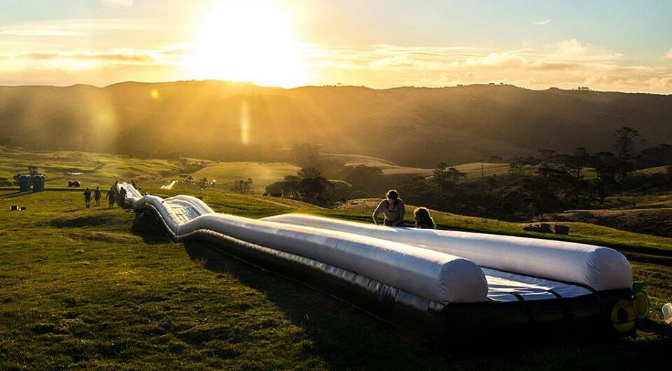 FUN: A giant waterslide will be set up at Rothbury's Calais Estate from January 26 to 29 for the Slideapalooza festival. Picture: FACEBOOK