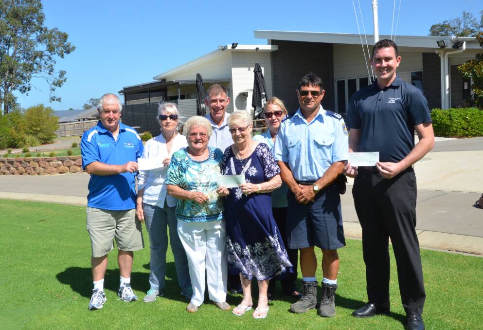GENEROUS: Representatives of the Corrective Services NSW Golf Day and major sponsor G&C Mutual Bank presented donations to Jodie's Place, Coalfields Cancer Support Group and the Westpac Rescue Helicopter Service.