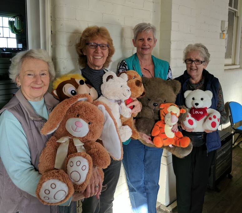 READY: Margaret Lewis, Helen Scott, Connie Edgar and Joy Bootes from the Branxton Anglican Boutique Op Shop, which held a teddy bear sale on Tuesday.