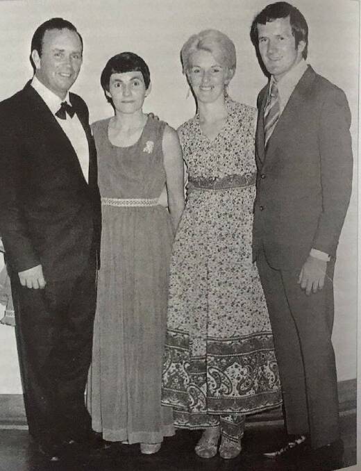 FLASHBACK: Brian and Alison Davey, and Brenda and Norm Henderson at a Black and Gold Ball in the 1970s.
