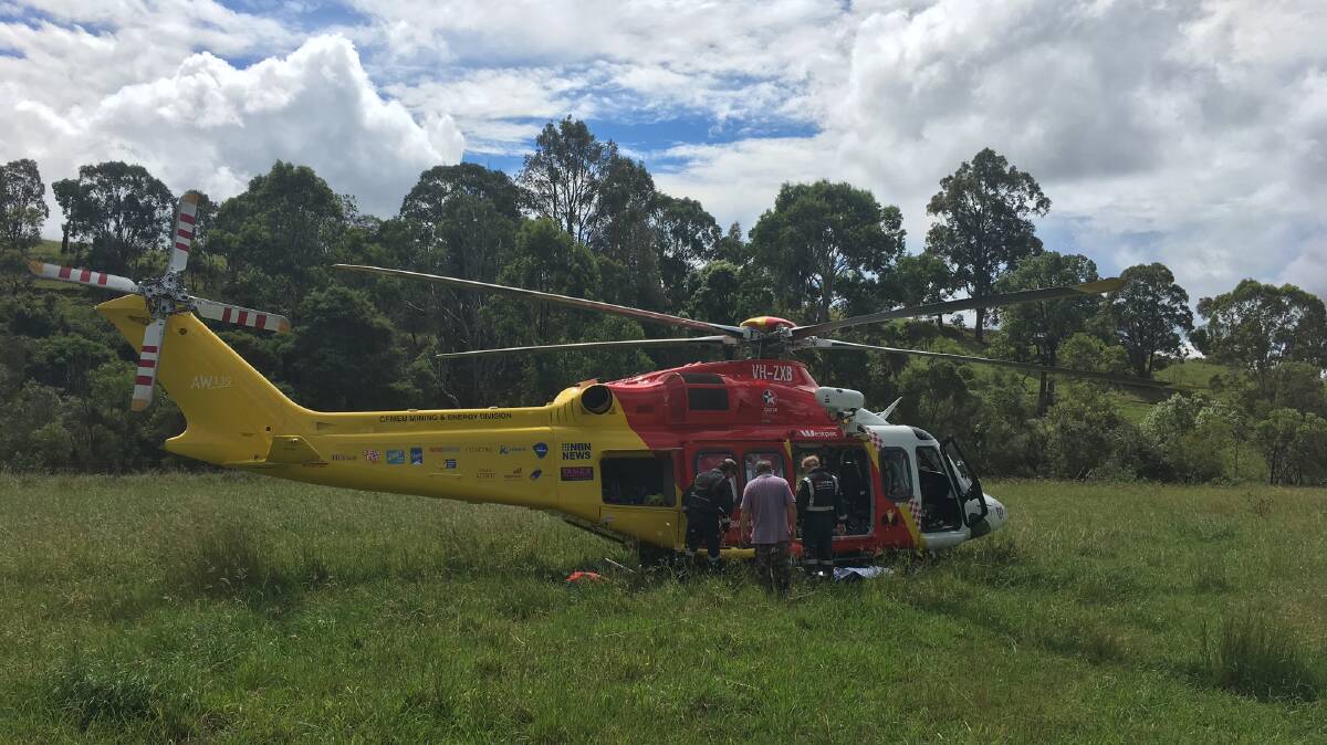 The Westpac Rescue Helicopter has landed on Mount View Road. Picture: supplied