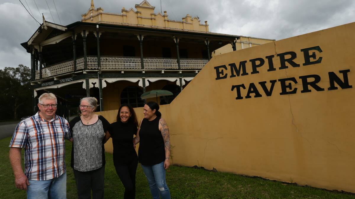 SERVICE EXPANDS: Malcolm Weir, Liz Berger, Lenie Laguna Weir and Carie Widdowson from Marli Accommodation Services at the Empire Tavern in Kurri Kurri, which now provides accommodation for homeless single women. Picture: Jonathan Carroll