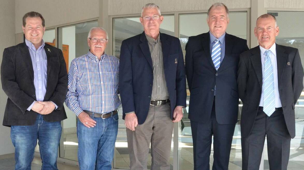 CONTENDERS: Mayoral candidates James Ryan (Greens), Rod Doherty (Liberal), Bob Pynsent (Labor), John Harvey (Independent) and Ian Olsen (Independent). Picture: SAGE SWINTON