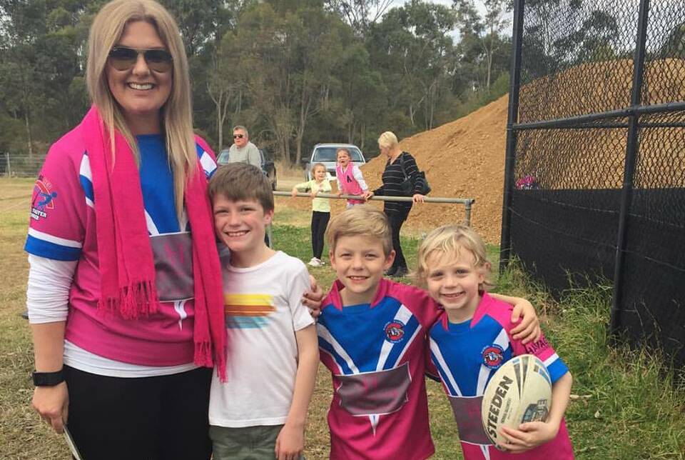 PINK DAY: Dressed in pink for “Pink Day”. Left to right: Amanda Barrass, Rhys Barrass, Evan Barrass and Slater Kidd. Picture: FACEBOOK