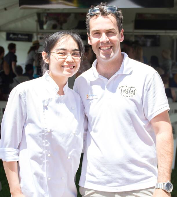 SUCCESS: Celebrity chef Jay Phao-Chinda, left, and Ryan Palmer from Tomaree Business Chamber. Picture: CDP Photography