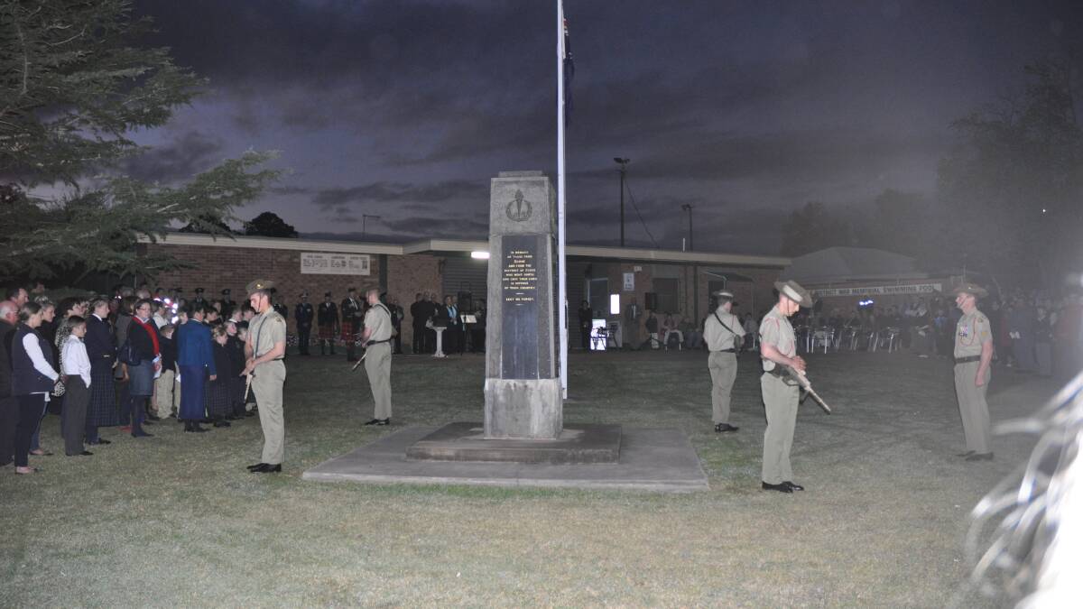 RESPECTFUL: Hundreds gathered at the Scone Cenotaph for the dawn service.