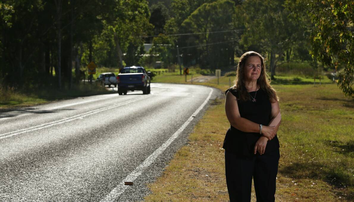 ACTION NEEDED: Allandale resident Cathy Cattell wants the bend at Lovedale Road to be made safer. Photo: Simone De Peak