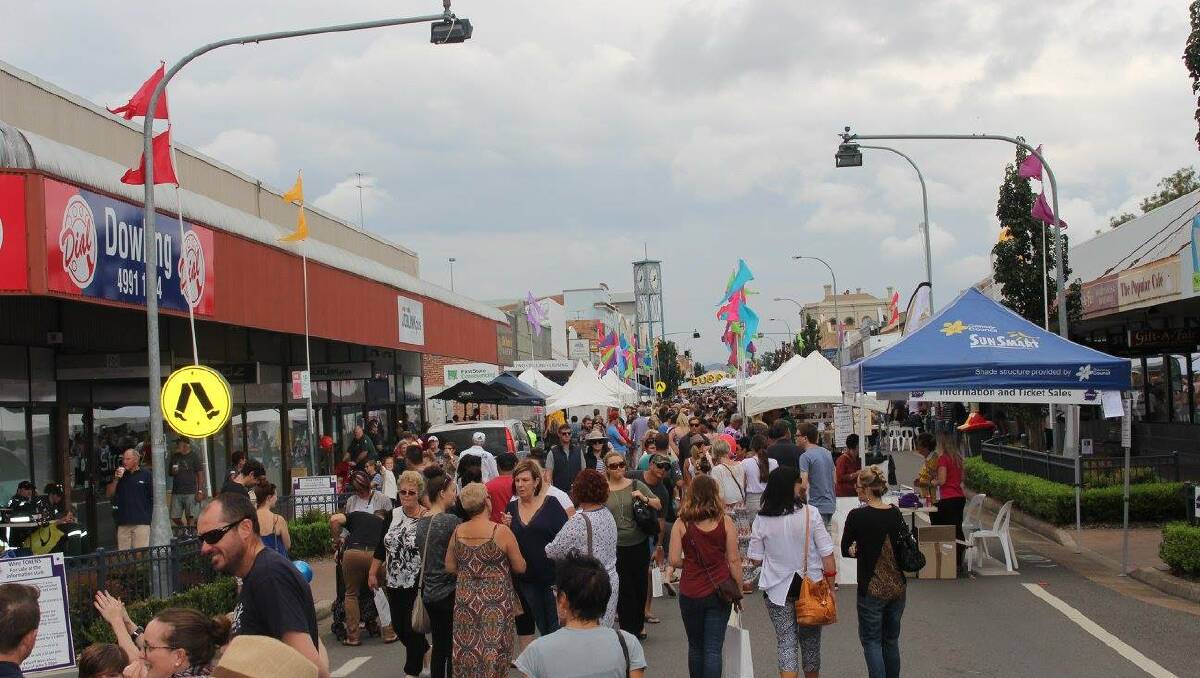 OPEN HOUSE: Vincent Street in Cessnock is blocked off for the Stomp Festival allowing visitors to roam.