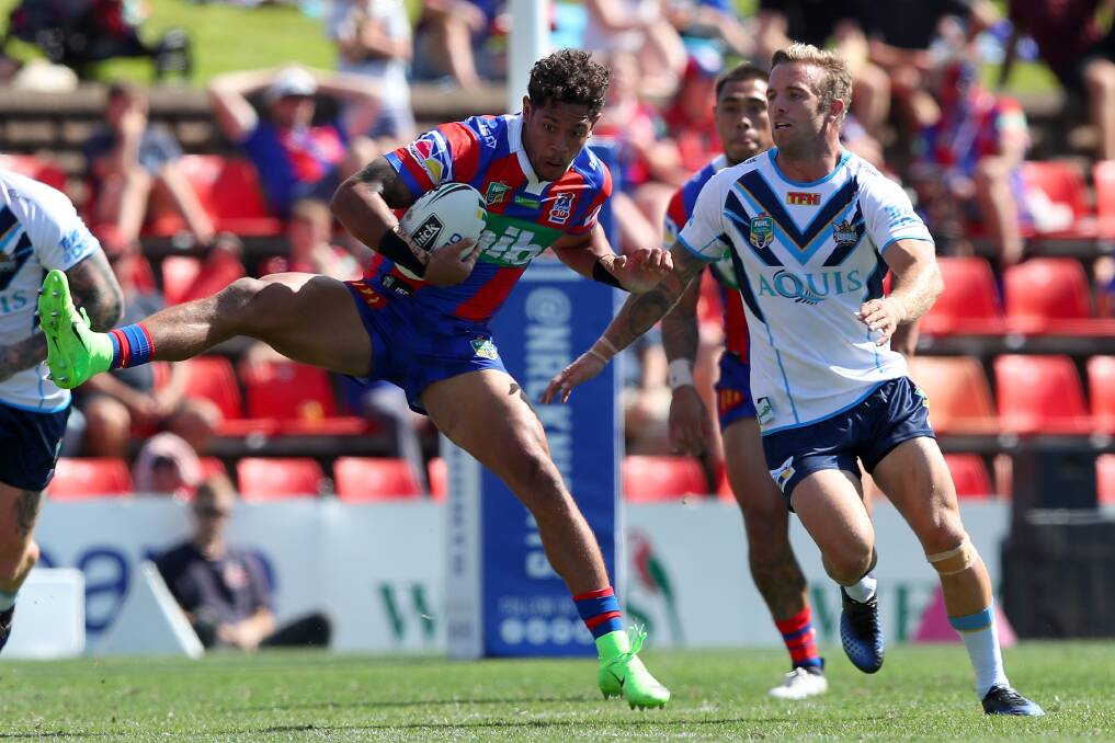 FOOTLOOSE: Knights centre Dane Gagai in action against the Titans. Picture: Getty Images