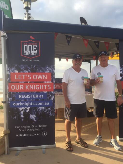 SPREADING THE GOSPEL: Our Knights One Chance organisers and their promotional marquee at Surfest.