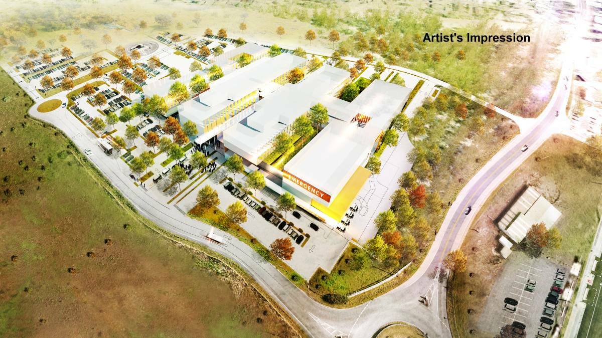 An artists impression of the proposed new hospital at Metford.