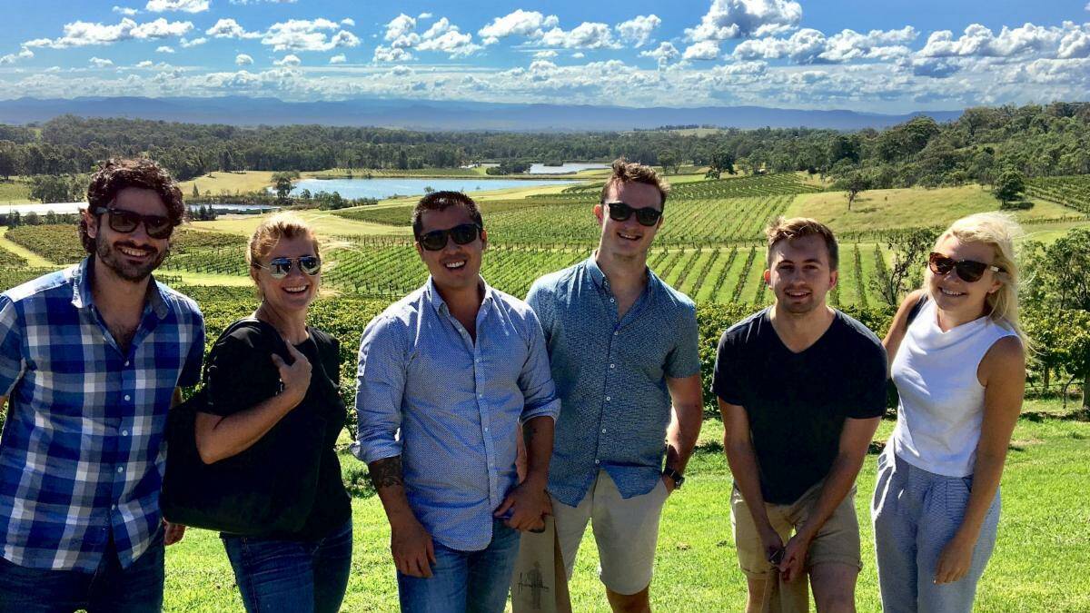 WELCOME GUESTS: The team from Jetstar with Jo Thomas, General Manager Hunter Valley Wine & Tourism Association (second from left). 
