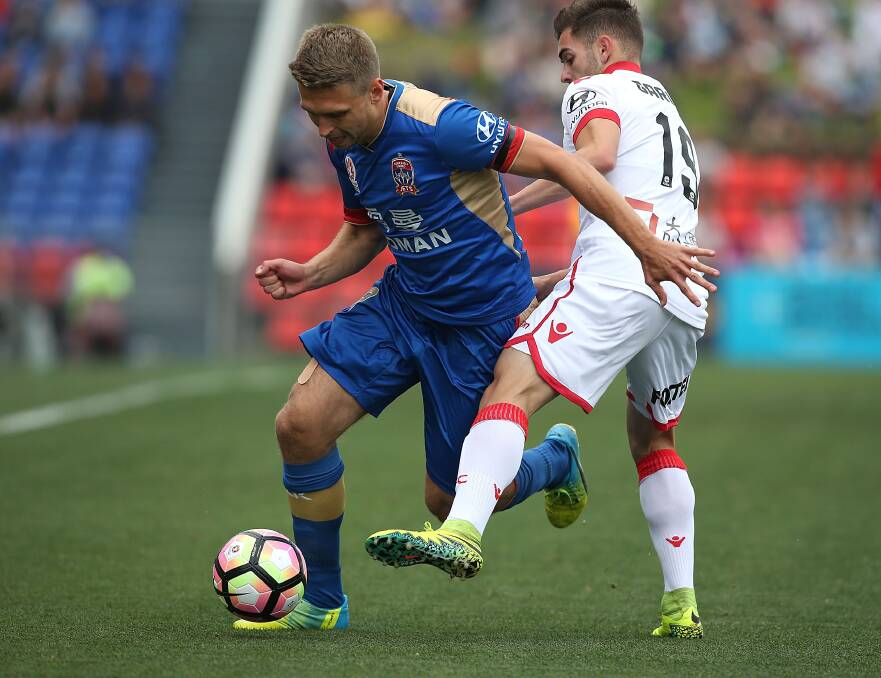 STARTING ROLE: Aleksandr Kokko playing against Adelaide in round one of the A-League. Picture: Getty Images