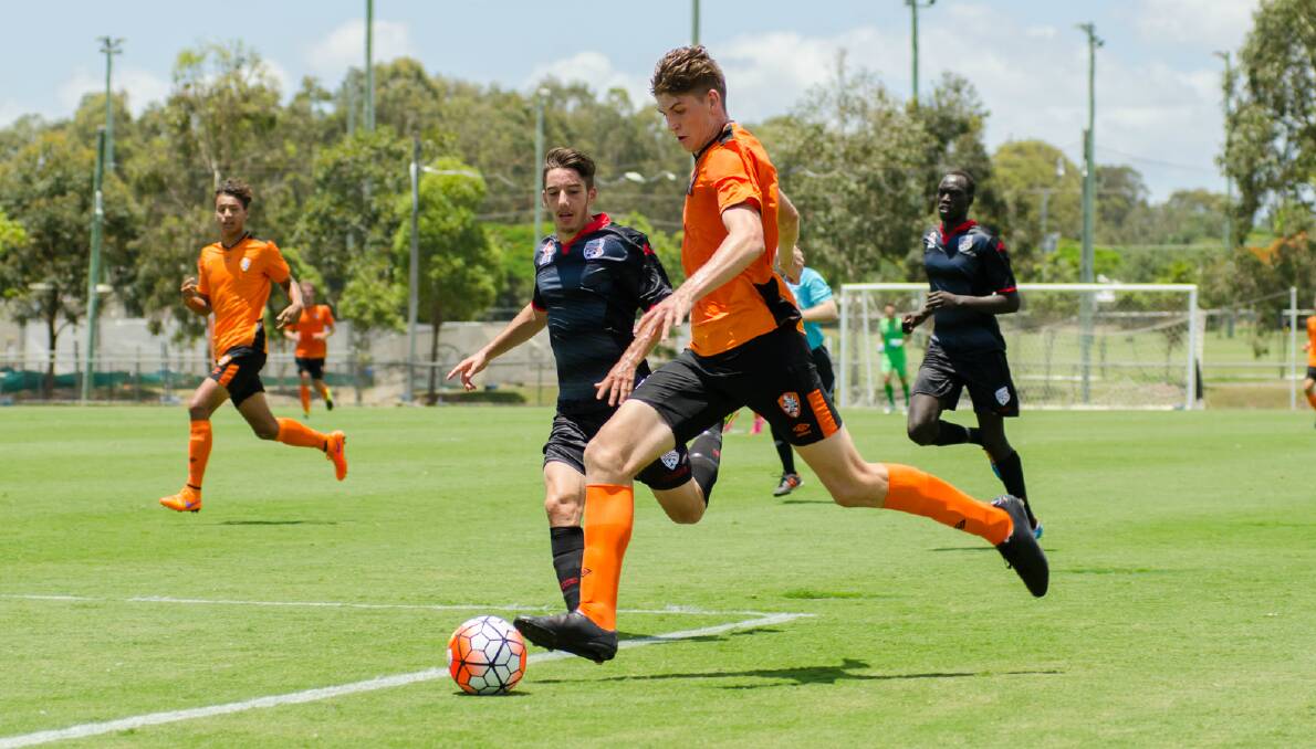 NEW FACE: Towering former Brisbane Roar youth striker Harry Sawyer is vying for a spot on the bench against Wanderers on Sunday.