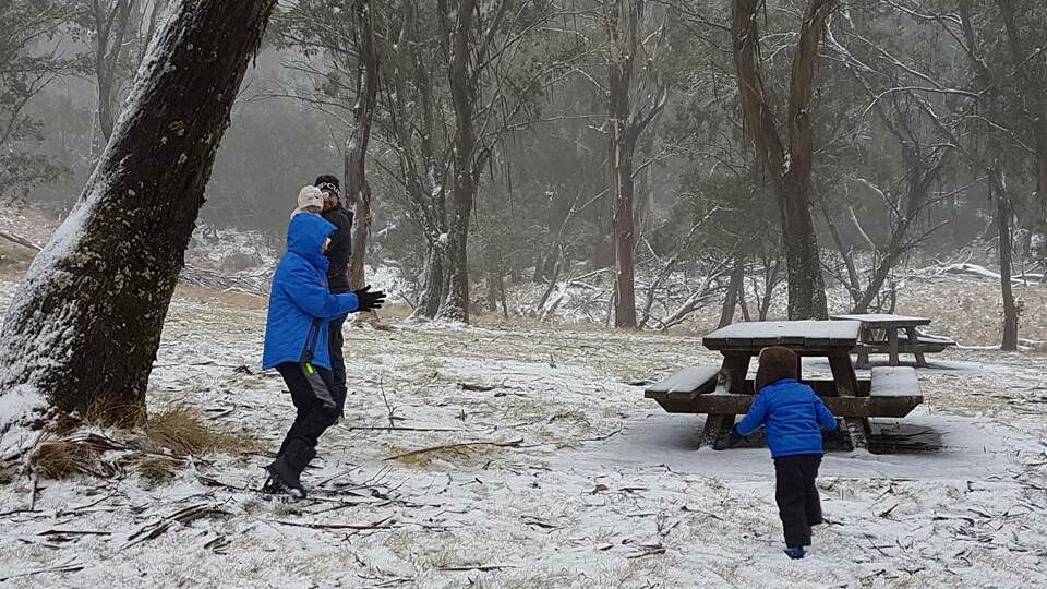 A strong low pressure system resulted in a dusting of snow at Barrington Tops - the second of the year. Pictures: Supplied