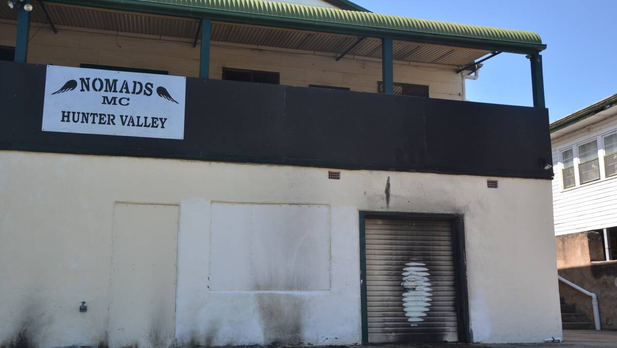 The Nomads' Muswellbrook clubhouse was firebombed on Wednesday morning. Picture: Muswellbrook Chronicle