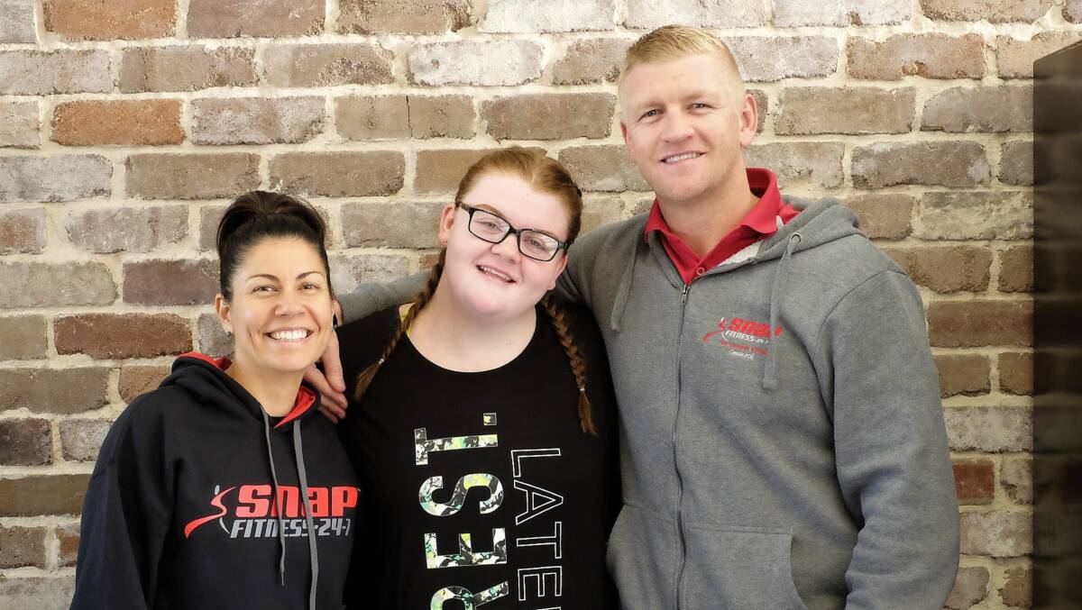 Teamwork: Snap Fitness Manager Silvia Serto, with Natasha (centre) and fellow trainer Mitch.
