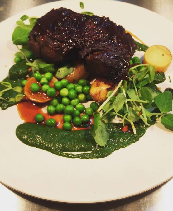 Sumptuous: Beef Brisket, an old favourite with spinach and peas is given a new twist.