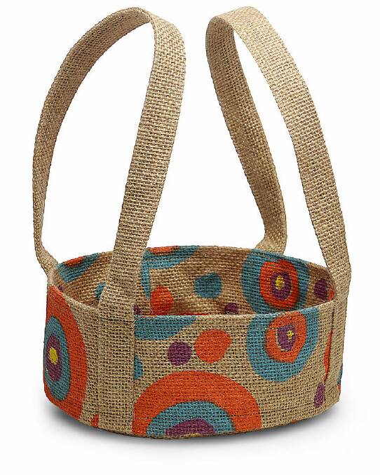 Oxfam's Jute Easter egg hunt basket, made by skilled artisans from Bangladesh (17cm diameter) $6.95. See www.shop.oxfam.org.au Photo: Supplied