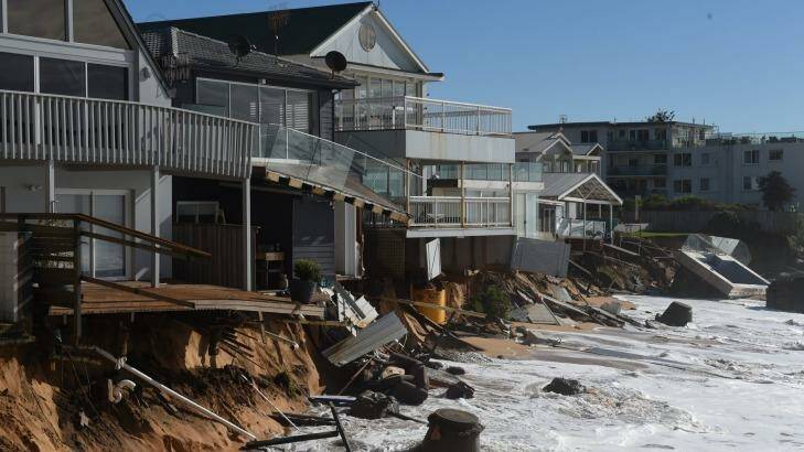 Storms wreaked havoc along the Collaroy coast earlier this year.  Photo: Dean Lewins