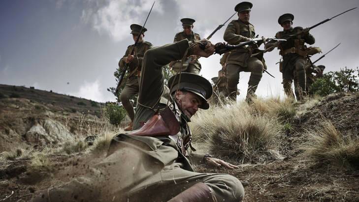 A scene from the mini-series <i>Gallipoli</i>, being shot in Victoria. Photo: Ben King