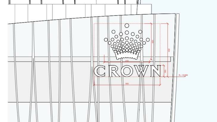 The logo designs were submitted in the building plans.  Photo: Crown Sydney Hotel Resort