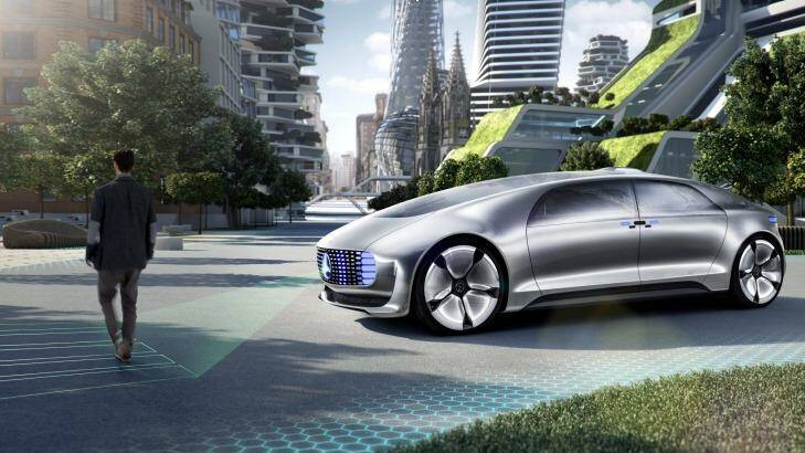 The Mercedes-Benz F015 driverless car is programmed to avoid collisions, but not at risk to the occupants. Photo: Supplied