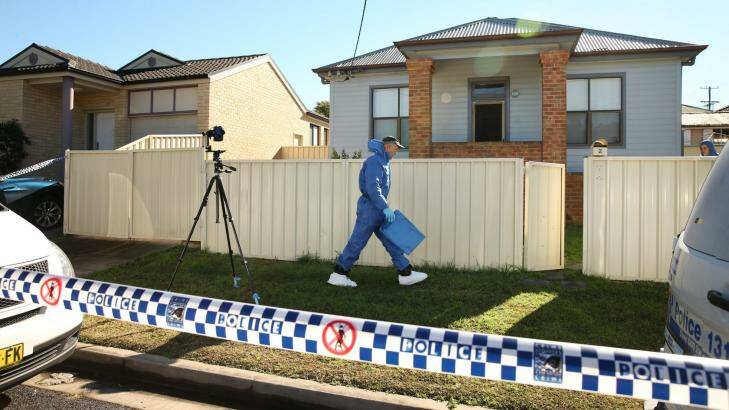 The scene outside the house in Jesmond, Newcastle, where a double shooting took place early on Sunday morning.  Photo: Dean Osland
