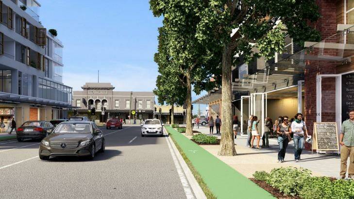 How Tebbutt Street at Taverners Hill will look after the redevelopment. Photo: NSW government