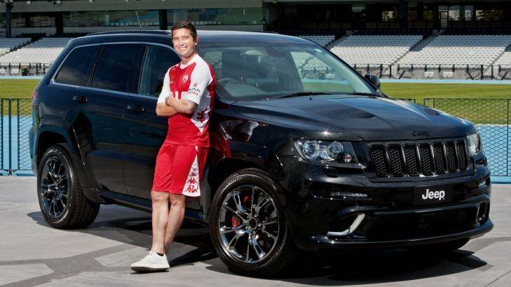 Soccer player Harry Kewell with his Jeep. Photo: Gazi Photography