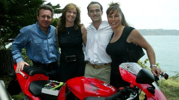 Wayne Gardner, Donna and Johnny Kahlbetzer and Gardner's wife, Toni, at Windemere. Photo: Sylvia Vincent