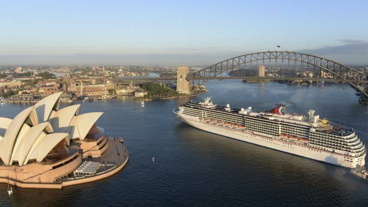 Large cruise ships are often too big to sail under the Harbour Bridge to Sydney's alternative passenger terminal at White Bay. Photo: James Morgan