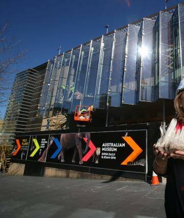 New beginnings: Australian Museum chief executive Kim McKay outside the new Crystal Hall entrance, which will be opened on September 9. Photo: Louise Kennerley