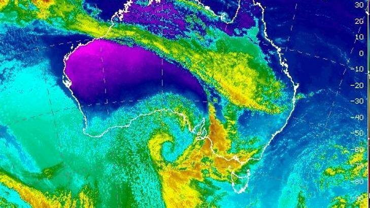 The storm that hit Adelaide on Wednesday.  Photo: Bureau of Meteorology