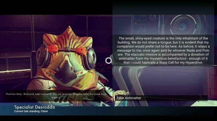 You can interact with various advanced species, but they're all much more at home in the galaxy then you are. The player is very much the alien in <i>No Man's Sky</i>.